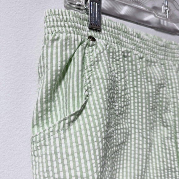 Vintage Calypso Coolers Green Seersucker Capris Pull-On Pants Women’s Size XL - Picture 3 of 11